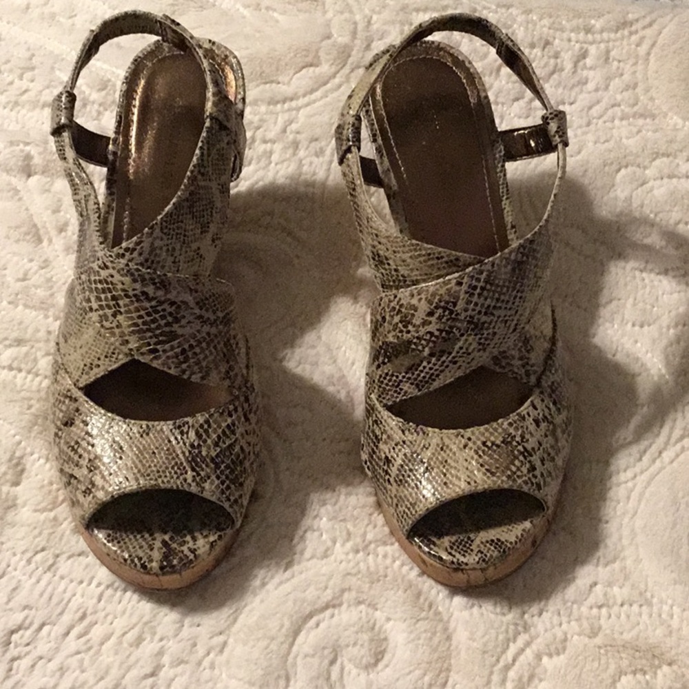 Animal print wedges